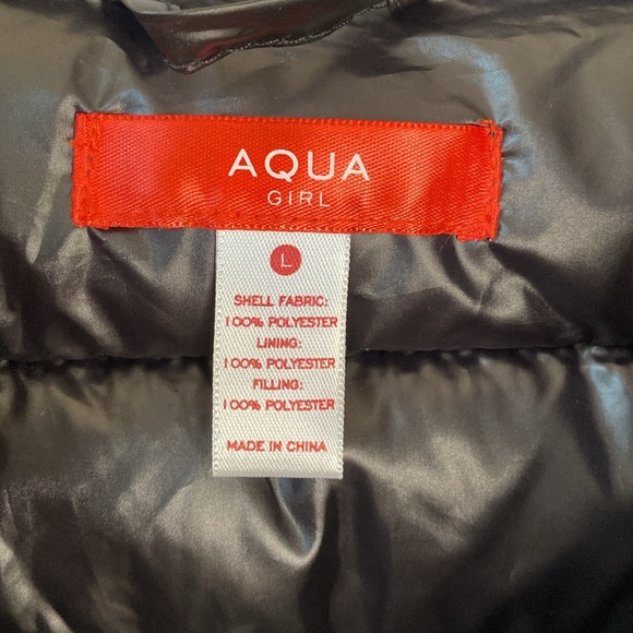 Aqua Vest Girls Bloomingdales Puffer Star Print Big Kid Size Large - Picture 4 of 6